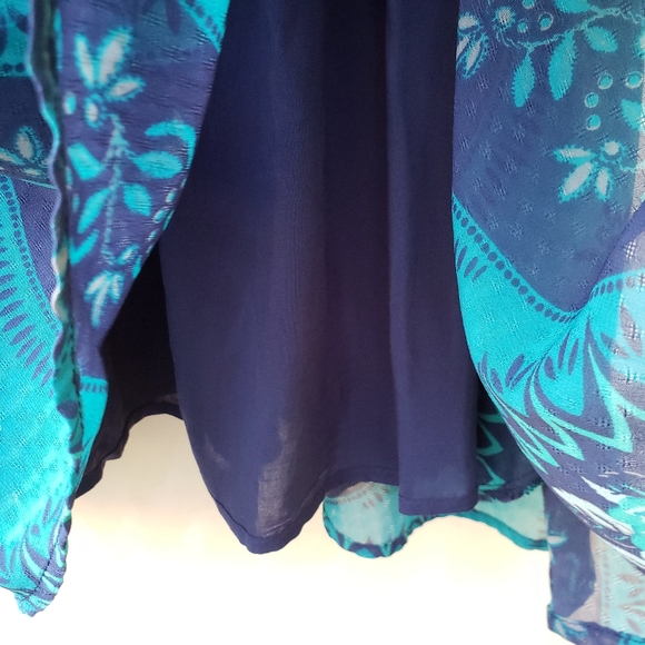 Free People Blue Babydoll Bust Twist Print Dress S - Picture 6 of 15